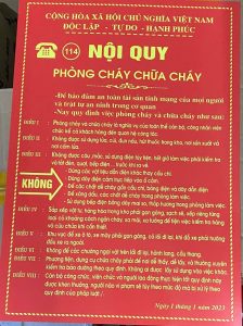 Bảng Nội quy chữa cháy